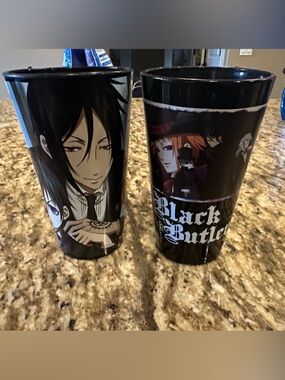 Anime Character Glasses Tumbler Cup Set - Black Butler